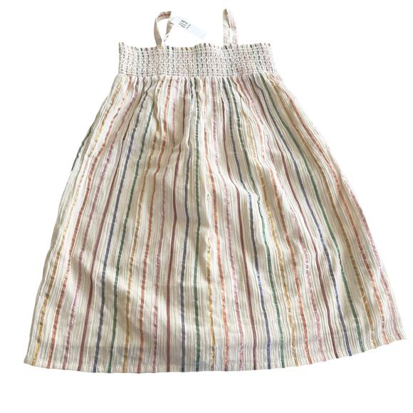 Gap Girls Metallic Striped Smocked Summer Sun Dress Sarafan size 5 NWT - Picture 1 of 8